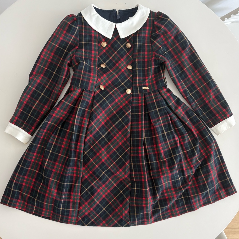 Patachou tartan pattern girls dress.